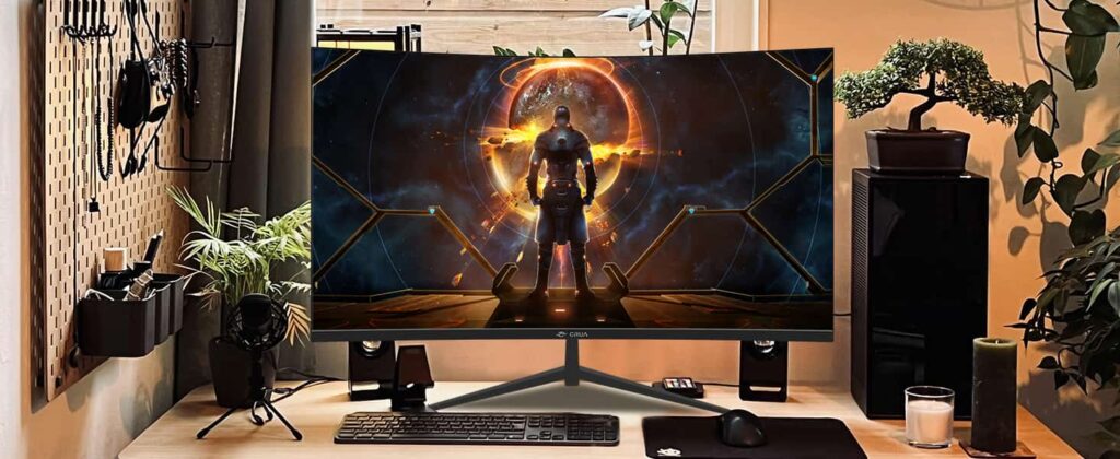 The QHD models, such as the 27-Inch Curved Gaming Monitor, excel in delivering crisp visuals for tasks like video editing or gaming