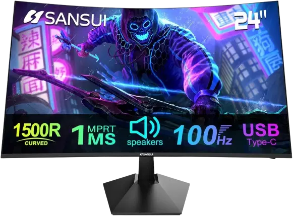 SANSUI 24 Inch Curved Monitor 100Hz