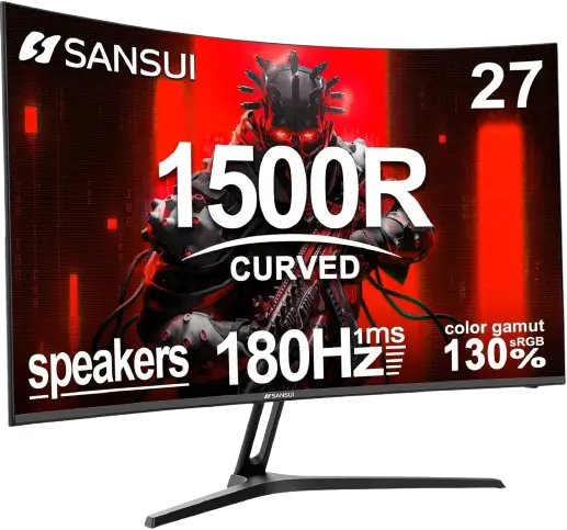 SANSUI 27 Inch Curved Gaming Monitor 180Hz