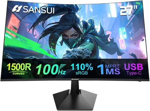 SANSUI 27 Inch Curved Monitor 100Hz