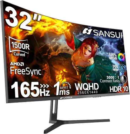 SANSUI 32 Inch Curved Gaming Monitor