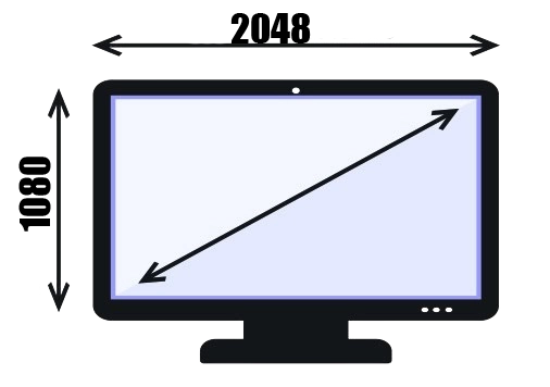 The standard DCI 2K resolution has 2048 x 1080 pixels